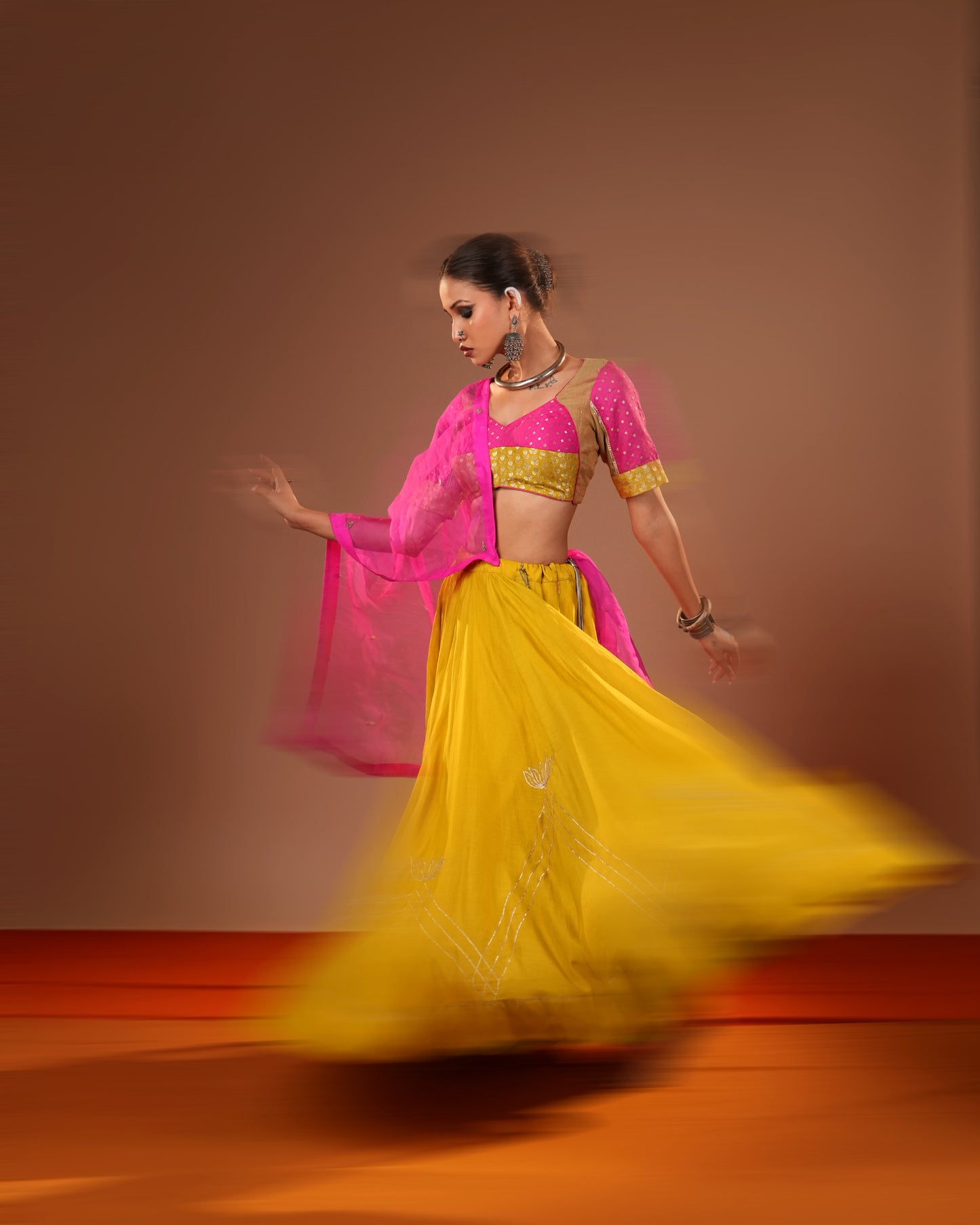 Haldi Gulab Lehenga Set