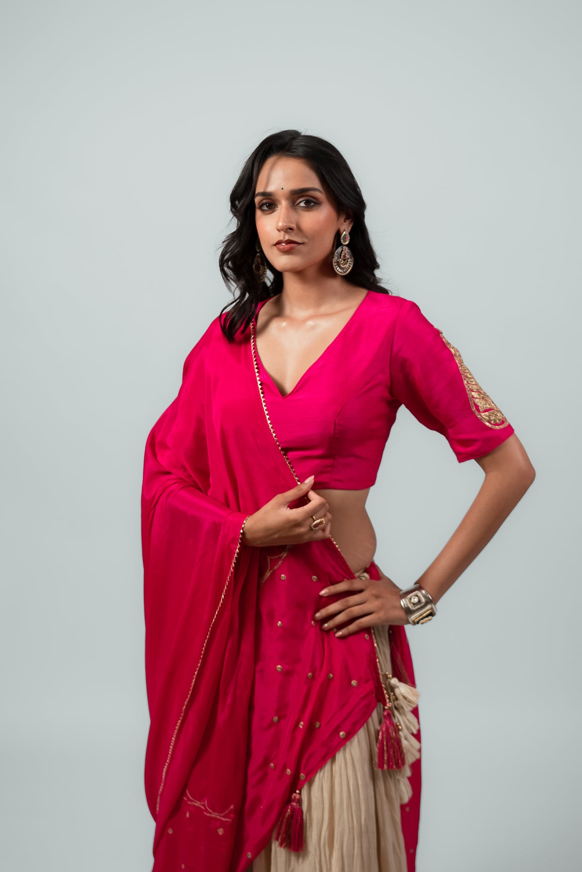 Gulabi Lehenga Set