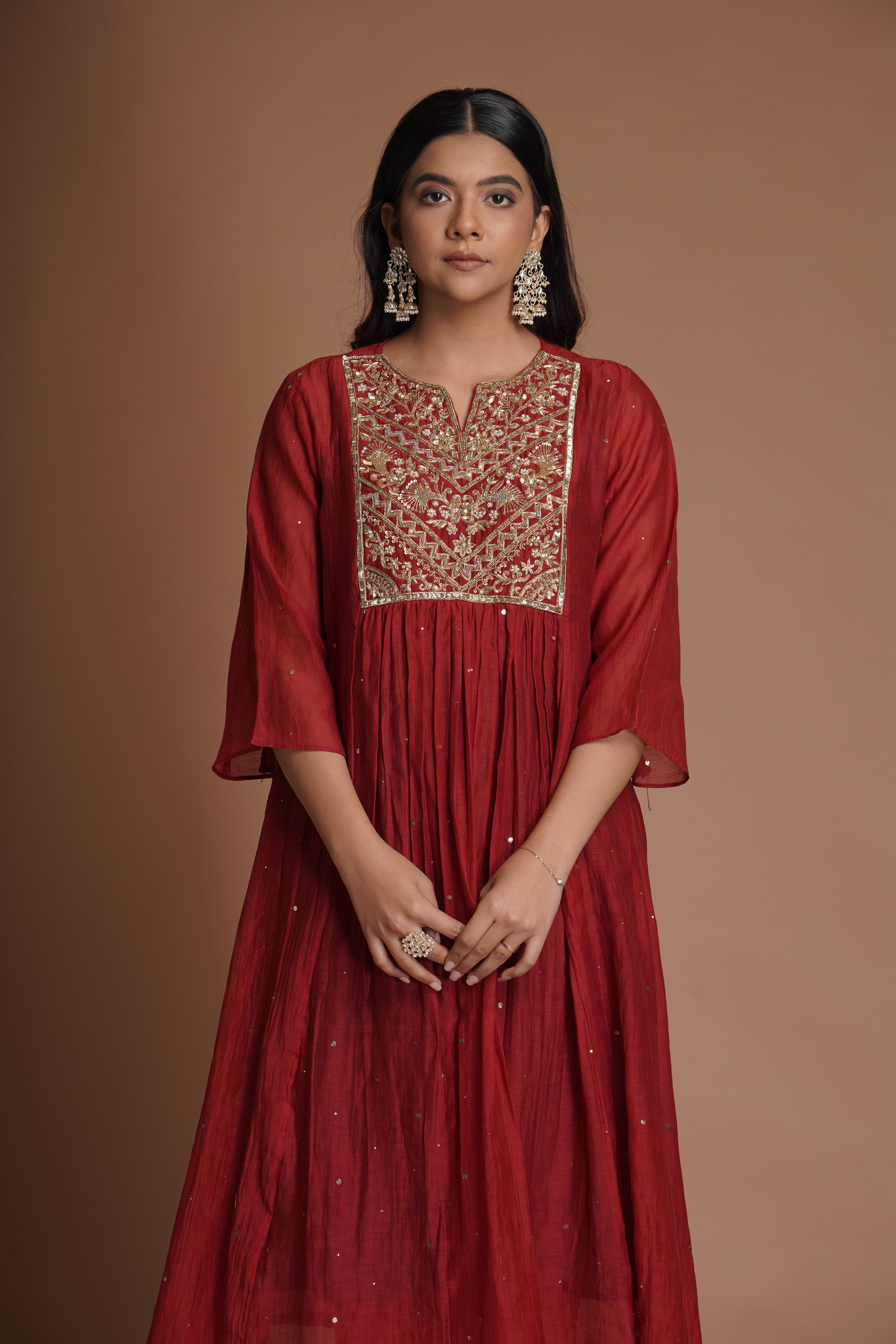 Maroon Kurta Set