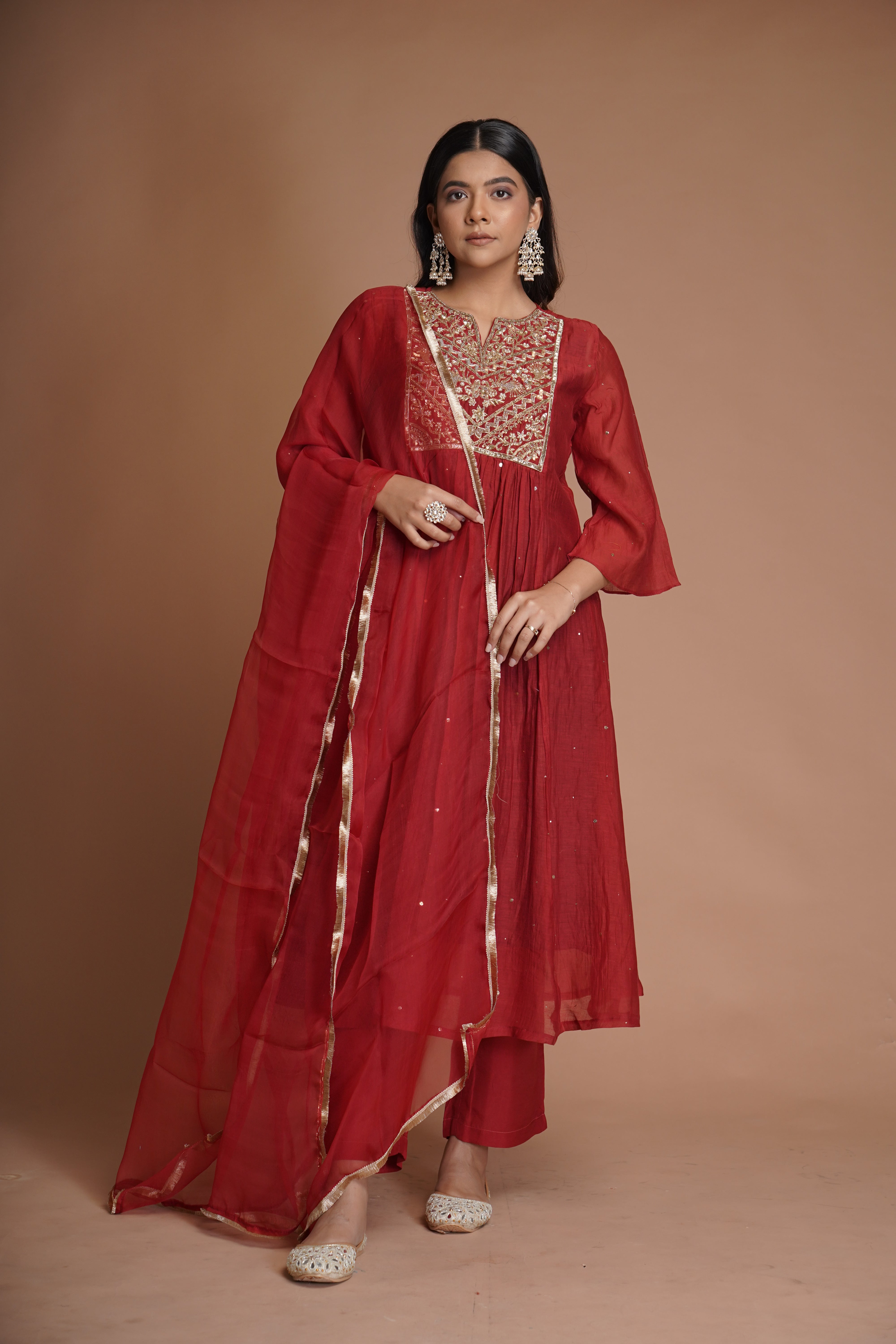 Maroon Kurta Set