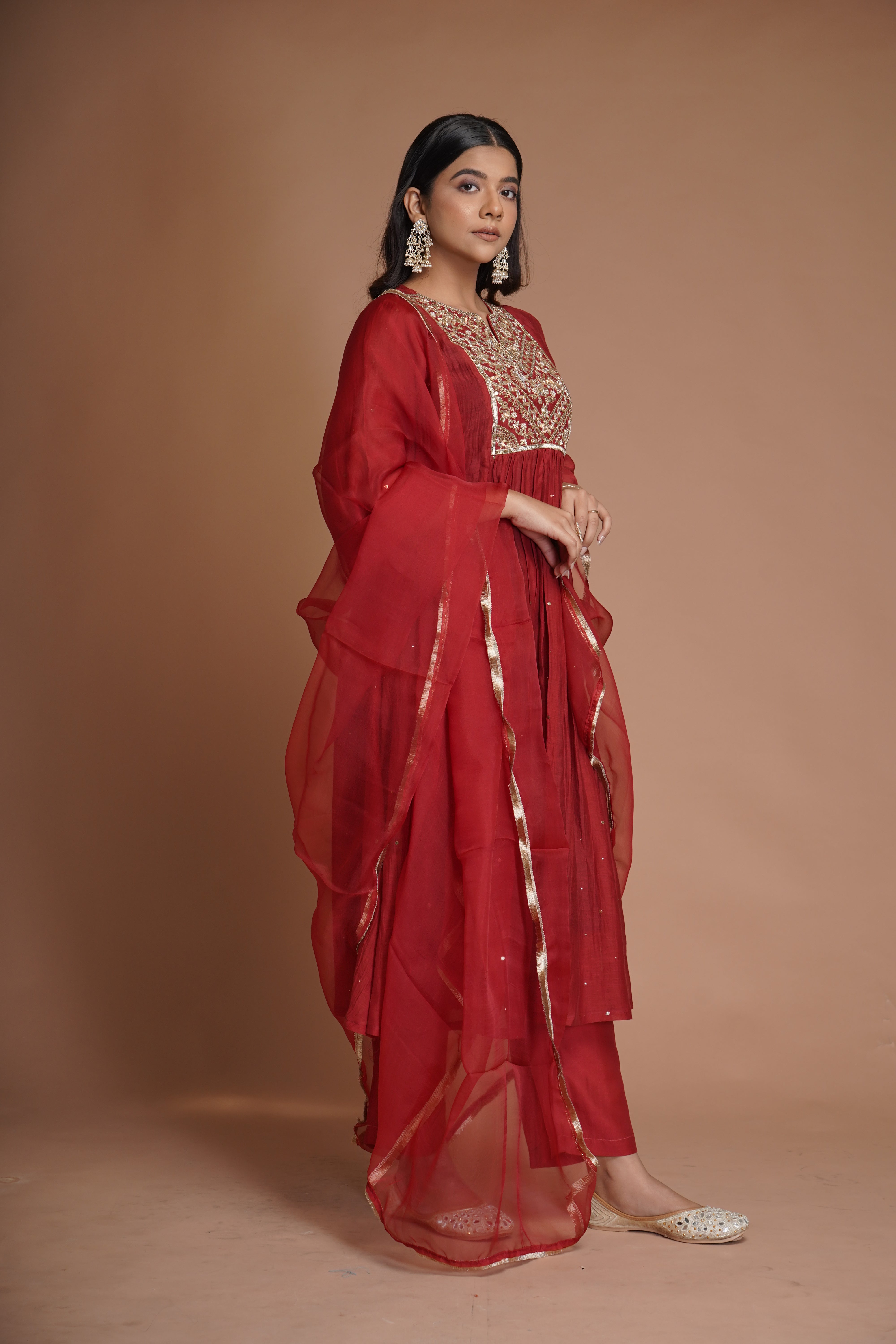 Maroon Kurta Set