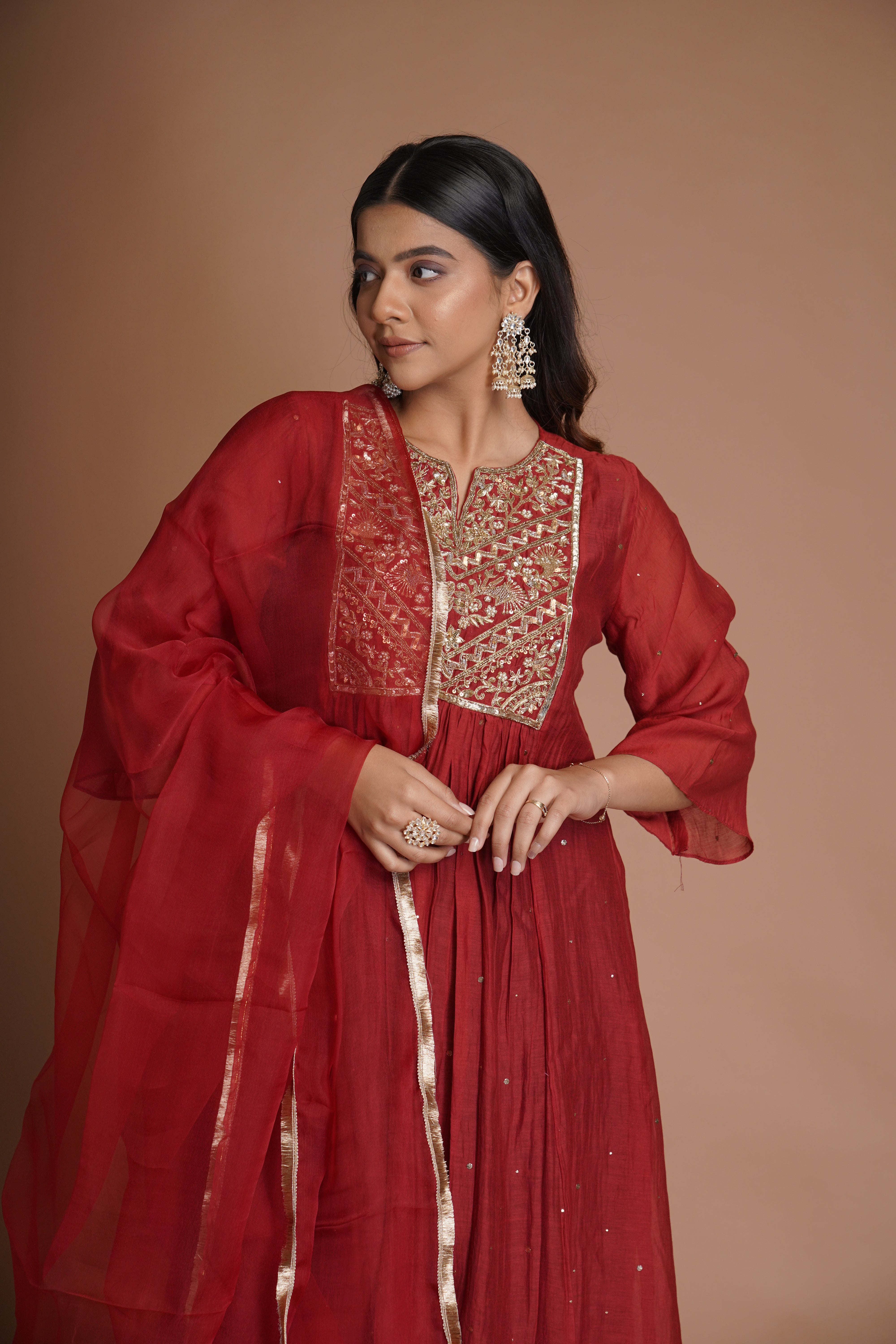 Maroon Kurta Set