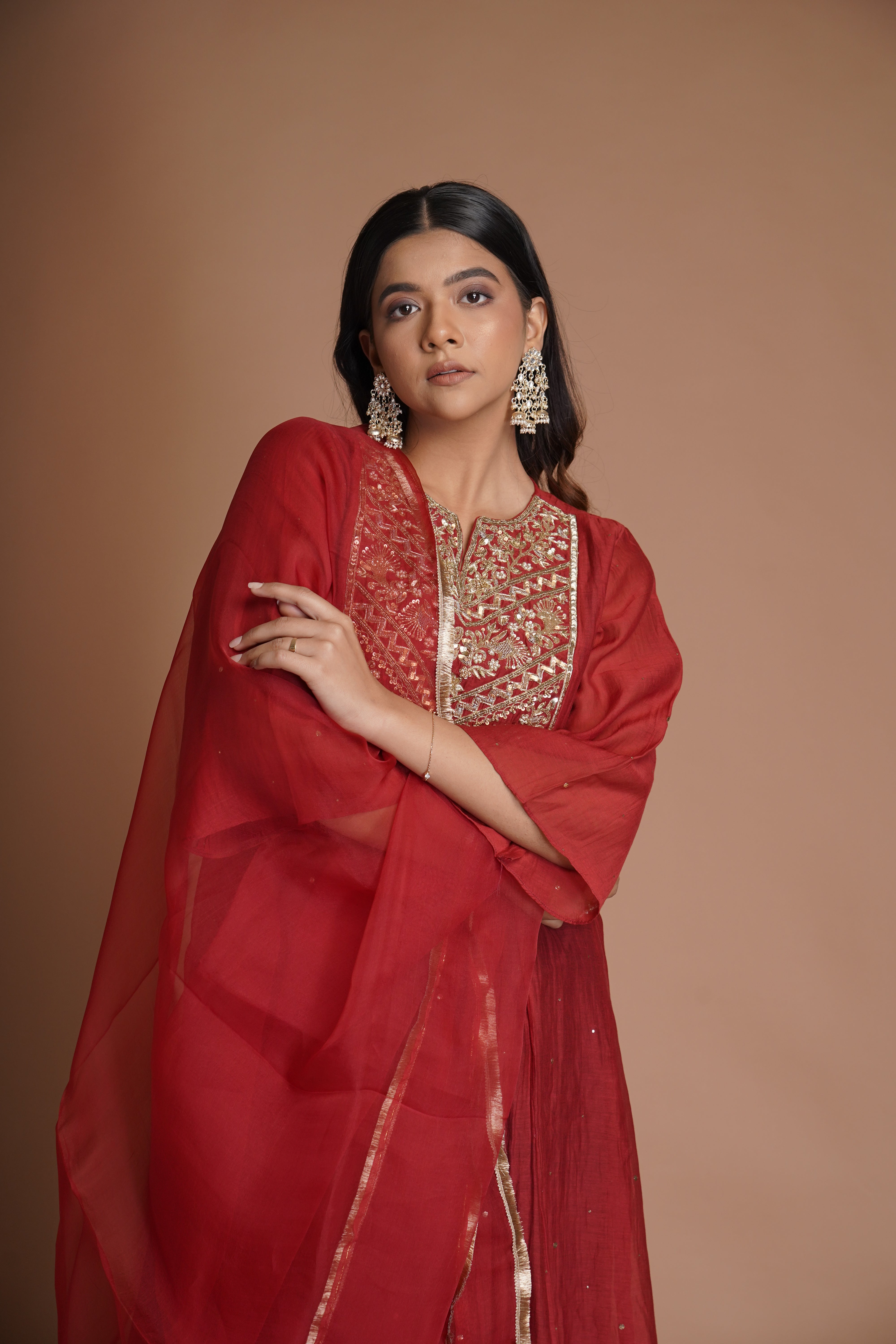 Maroon Kurta Set