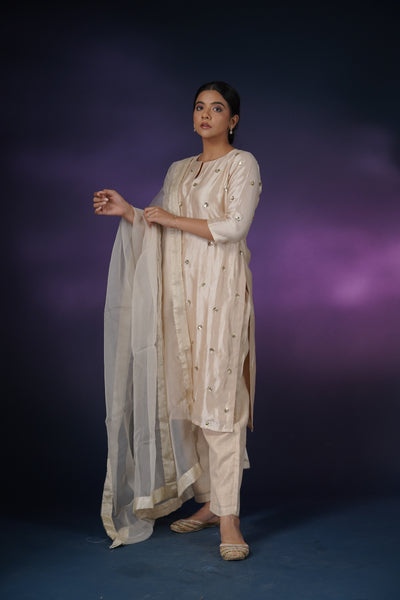 Ivory Grey Kurta Set
