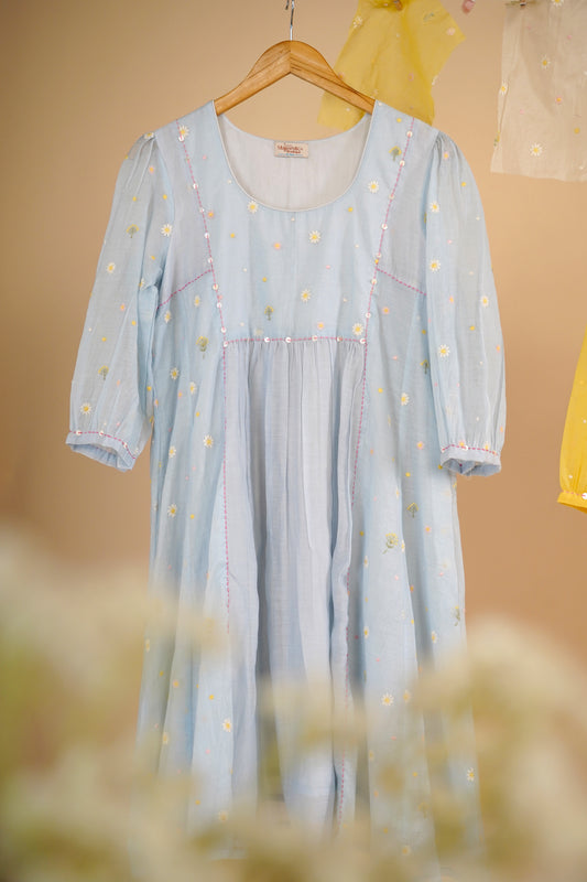 Ice Blue Floral Dress