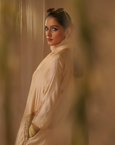 Ivory Silk Kurta Set