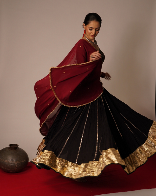 Black Lehenga Set