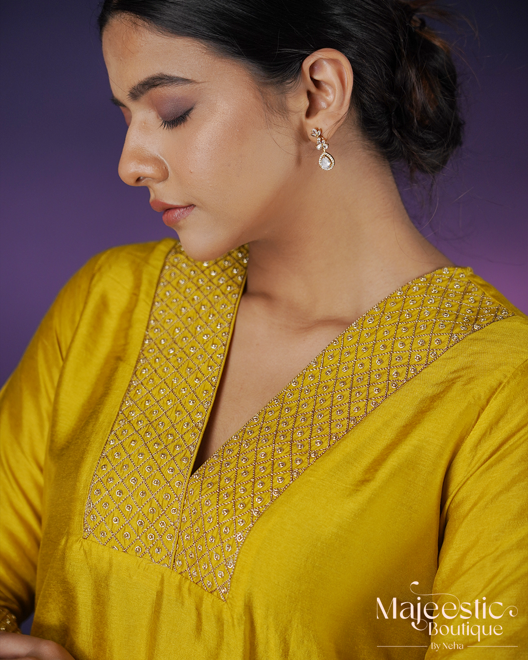 Yellow Silk Kurta Set