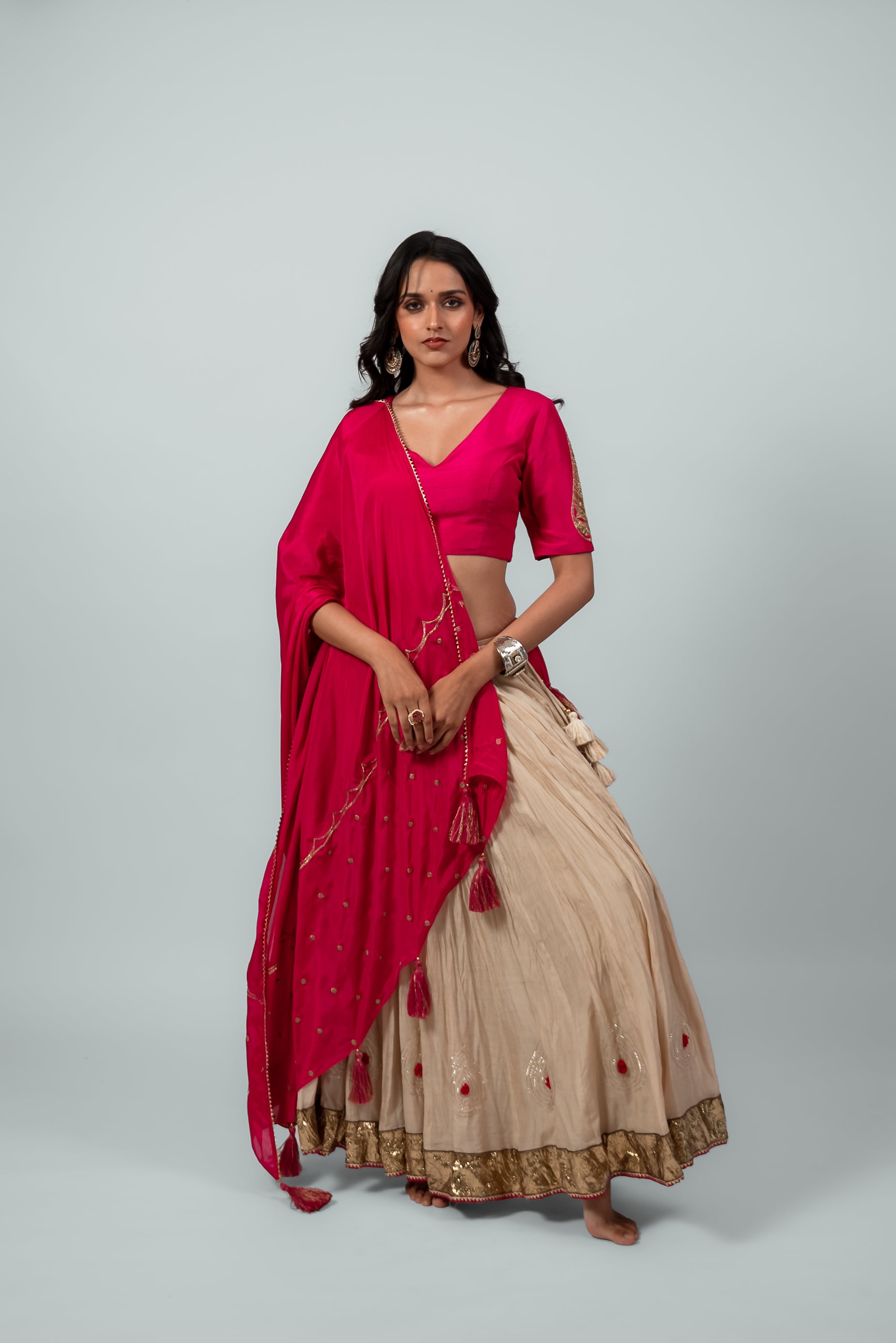 Gulabi Lehenga Set