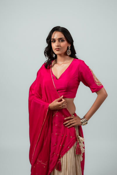 Gulabi Lehenga Set