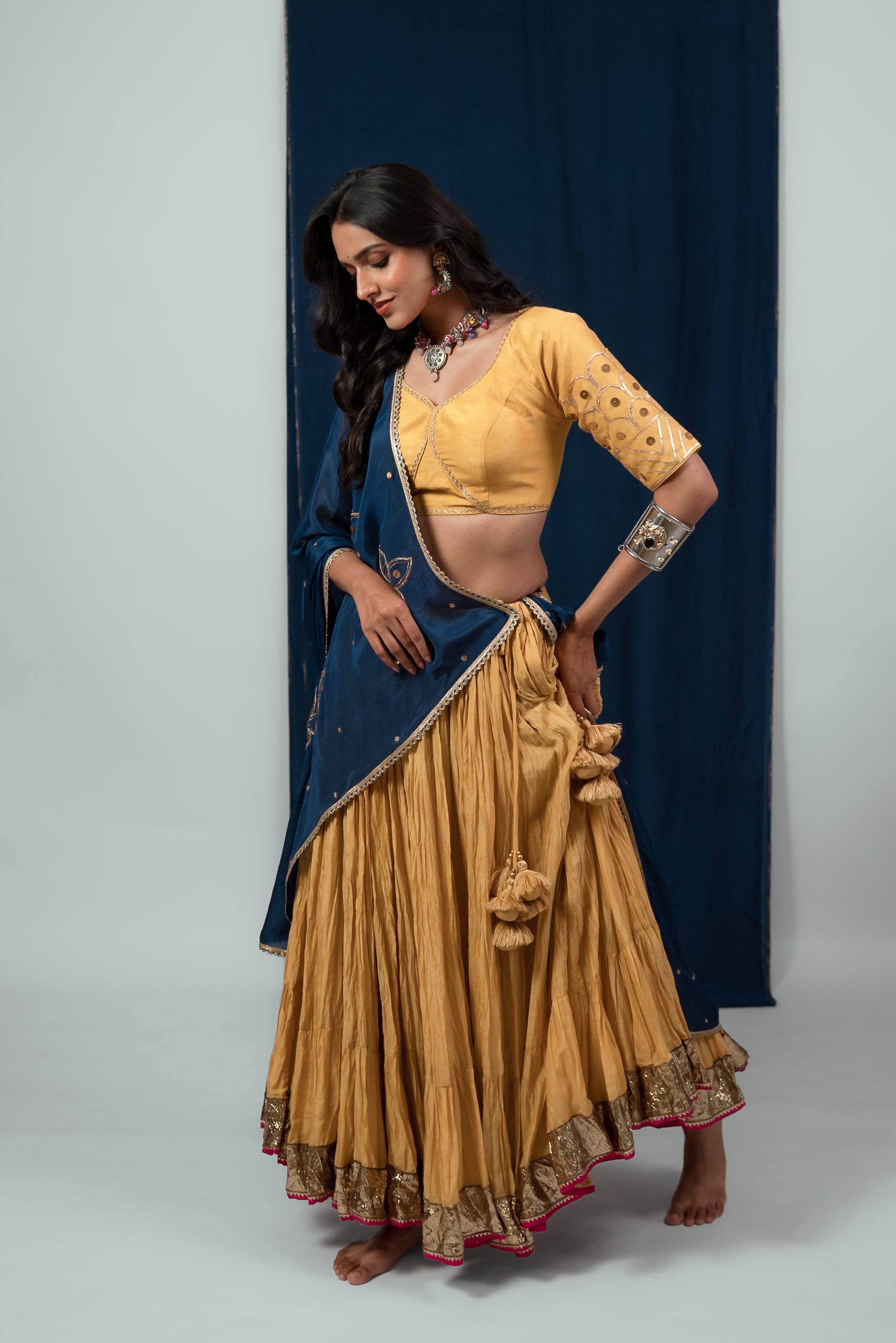 Sunheri Lehenga Set