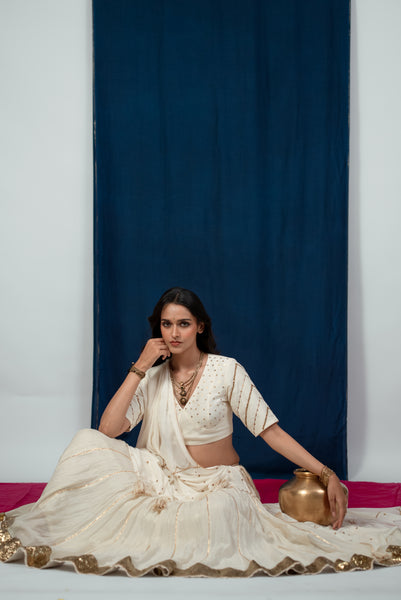 Saphed Lehenga Set