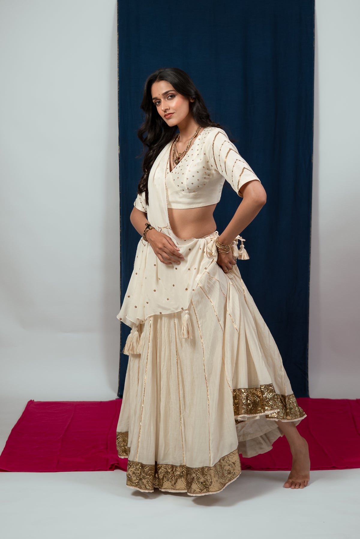 Saphed Lehenga Set