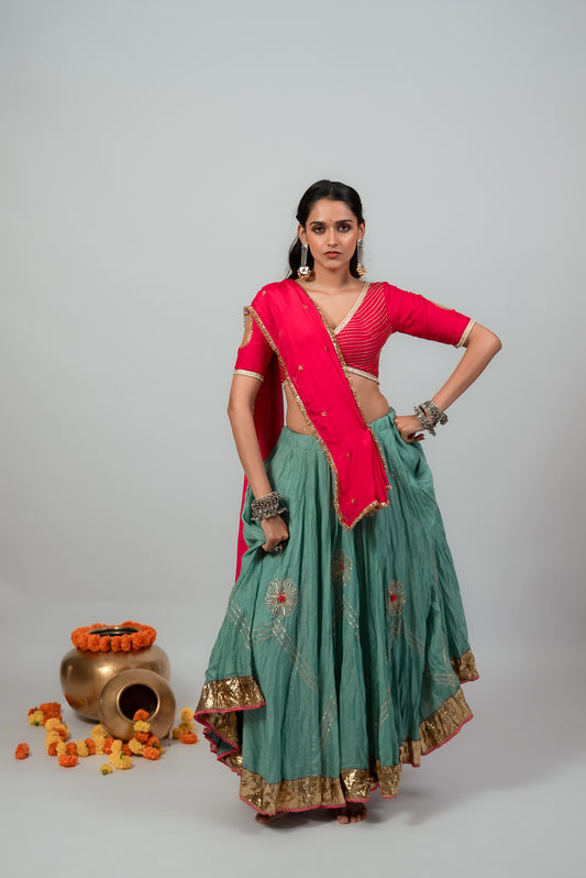 Satrangi Lehenga Set