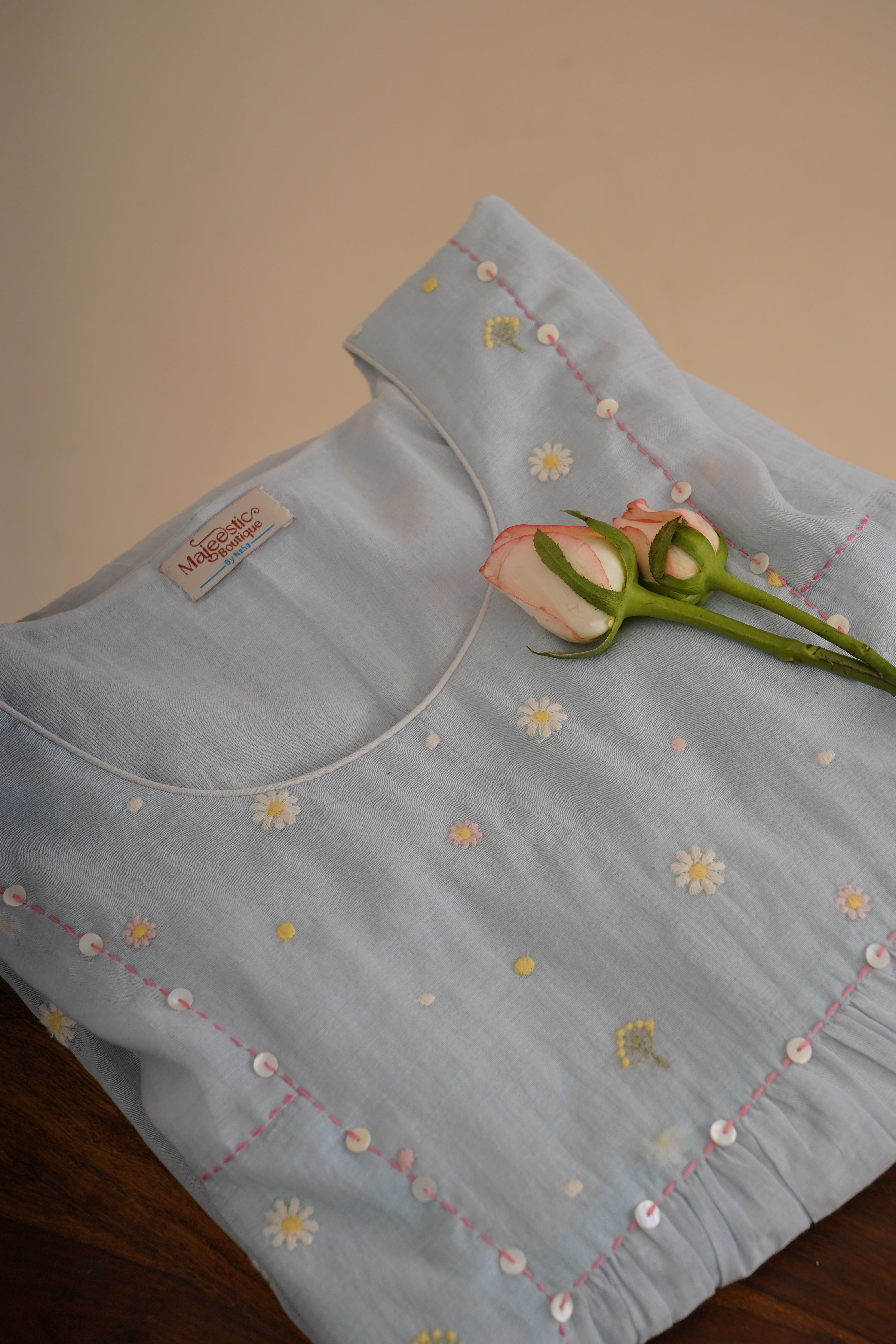 Ice Blue Floral Dress