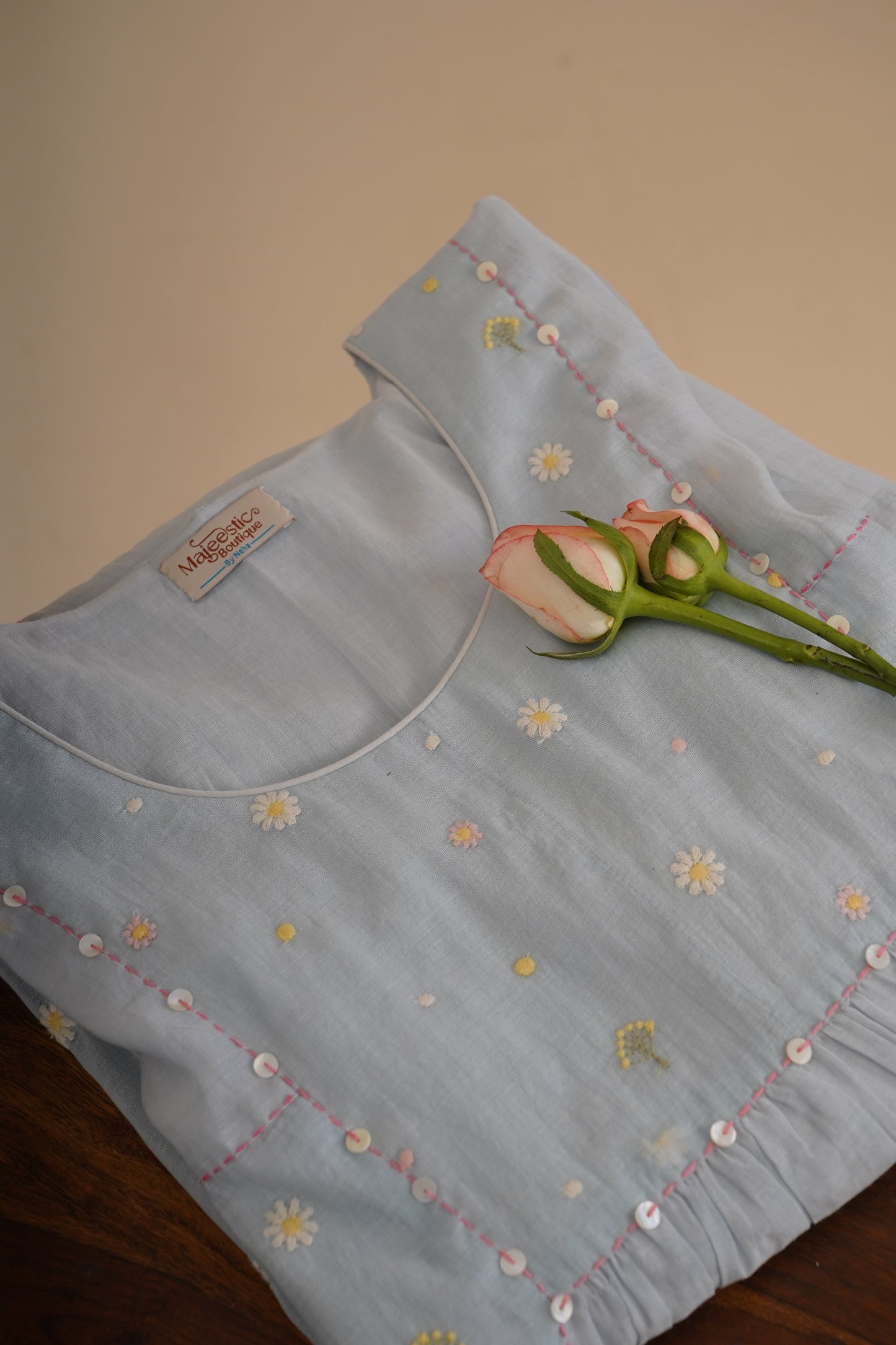 Ice Blue Floral Dress