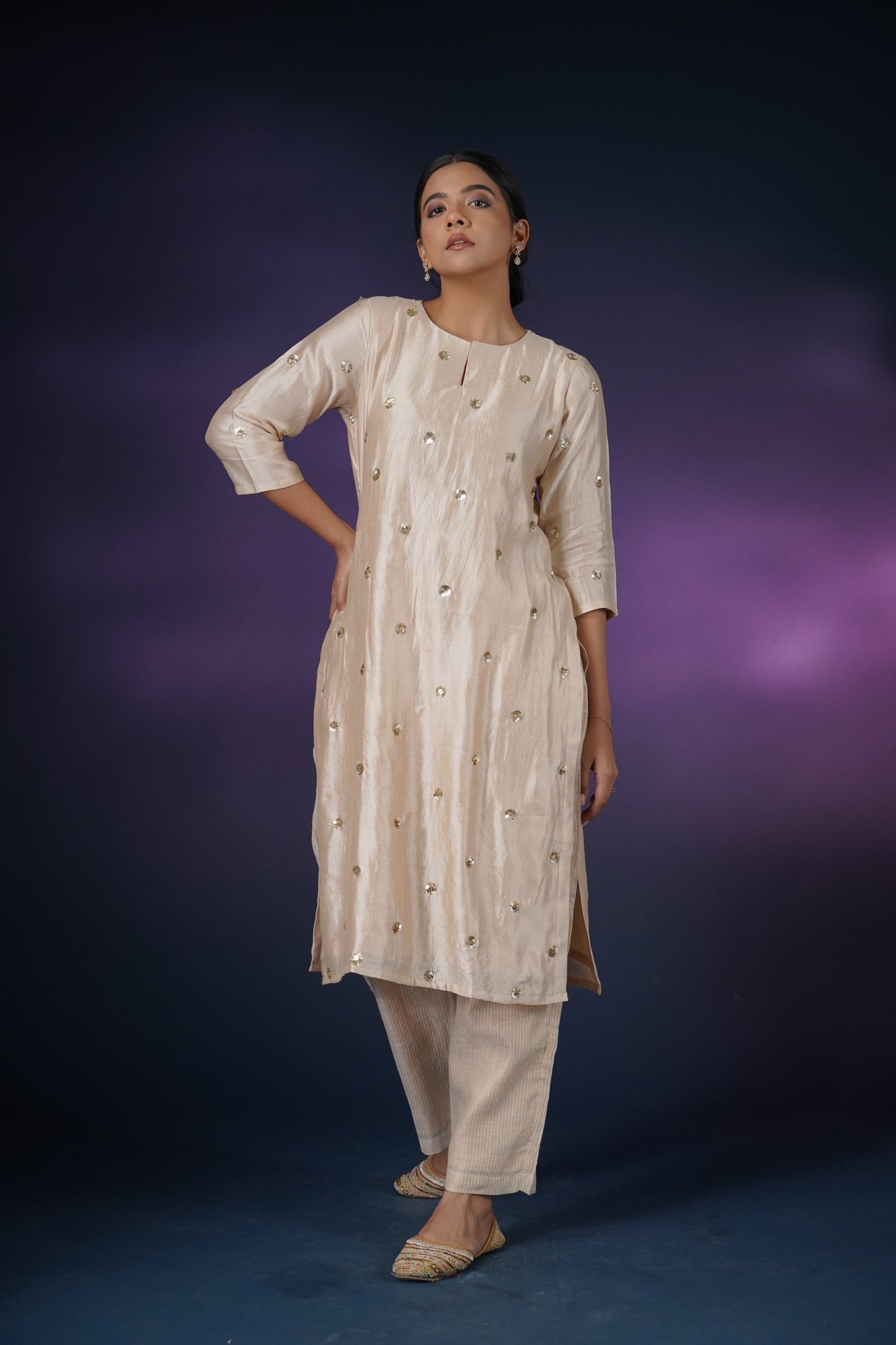 Ivory Grey Kurta Set