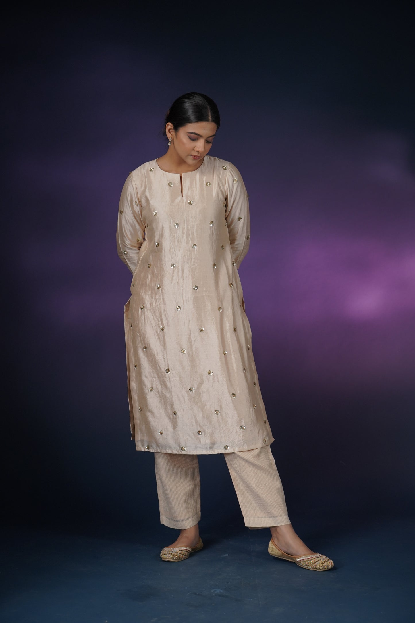 Ivory Grey Kurta Set