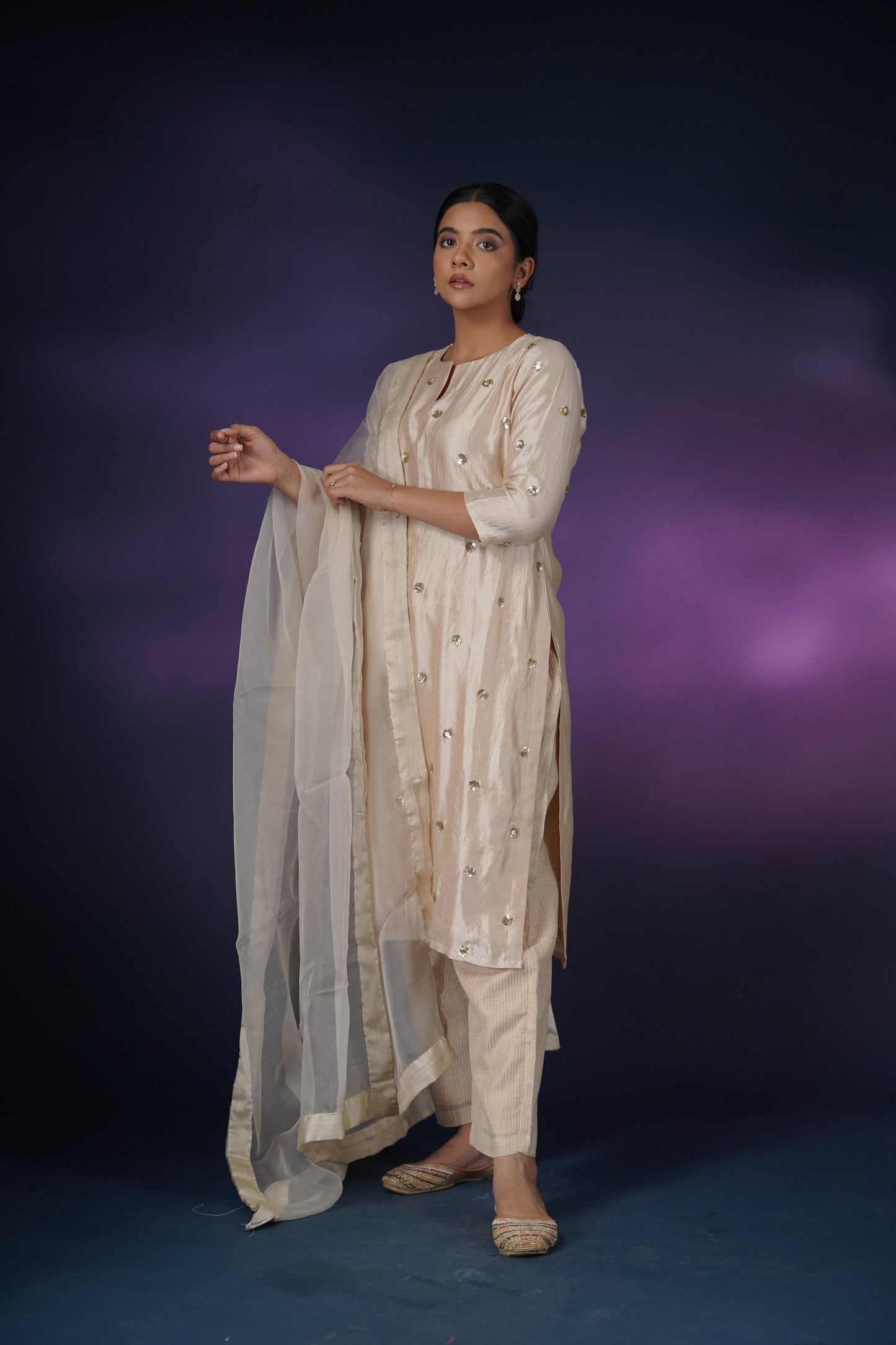 Ivory Grey Kurta Set