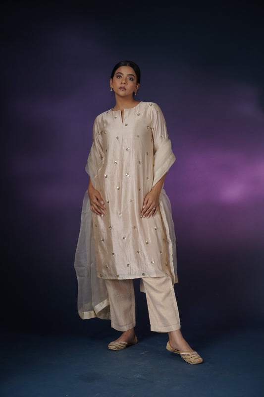 Ivory Grey Kurta Set