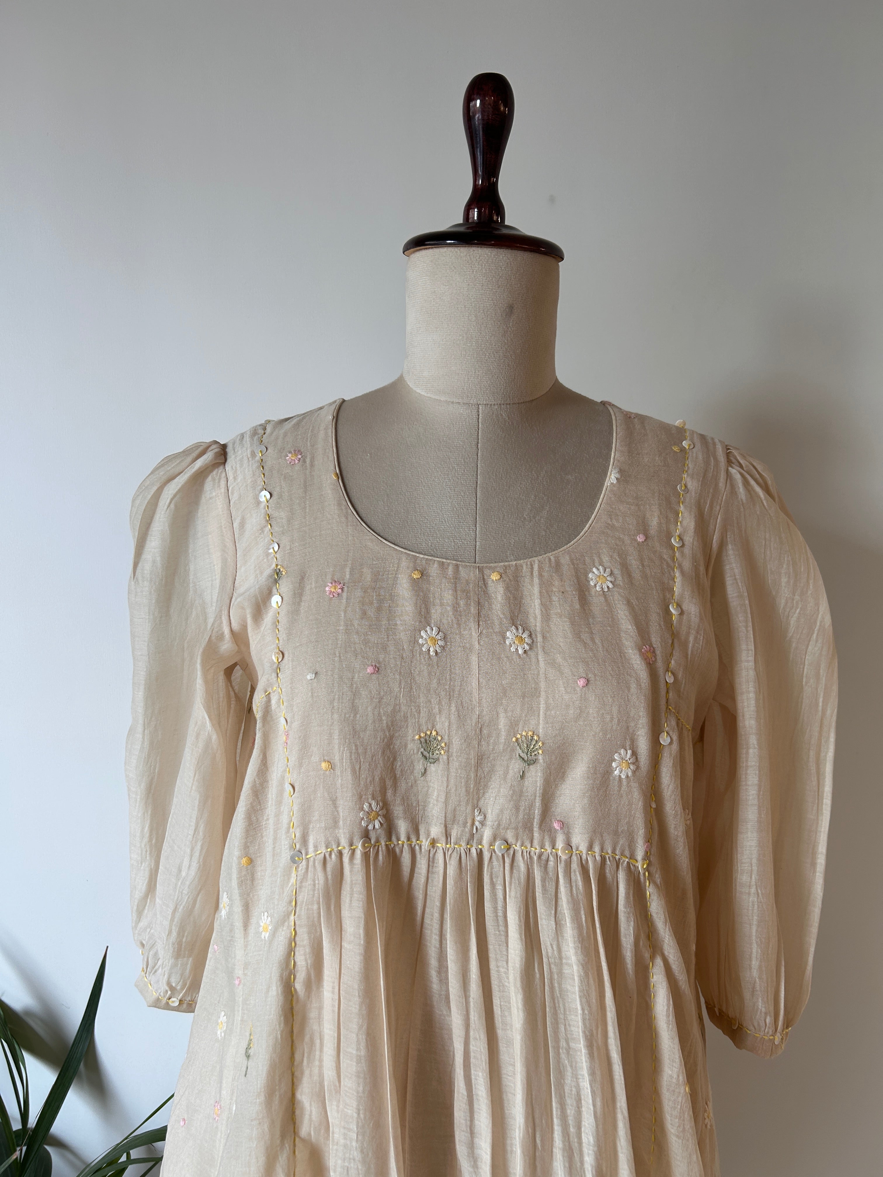 Beige Floral Dress