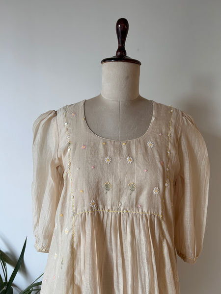 Beige Floral Dress