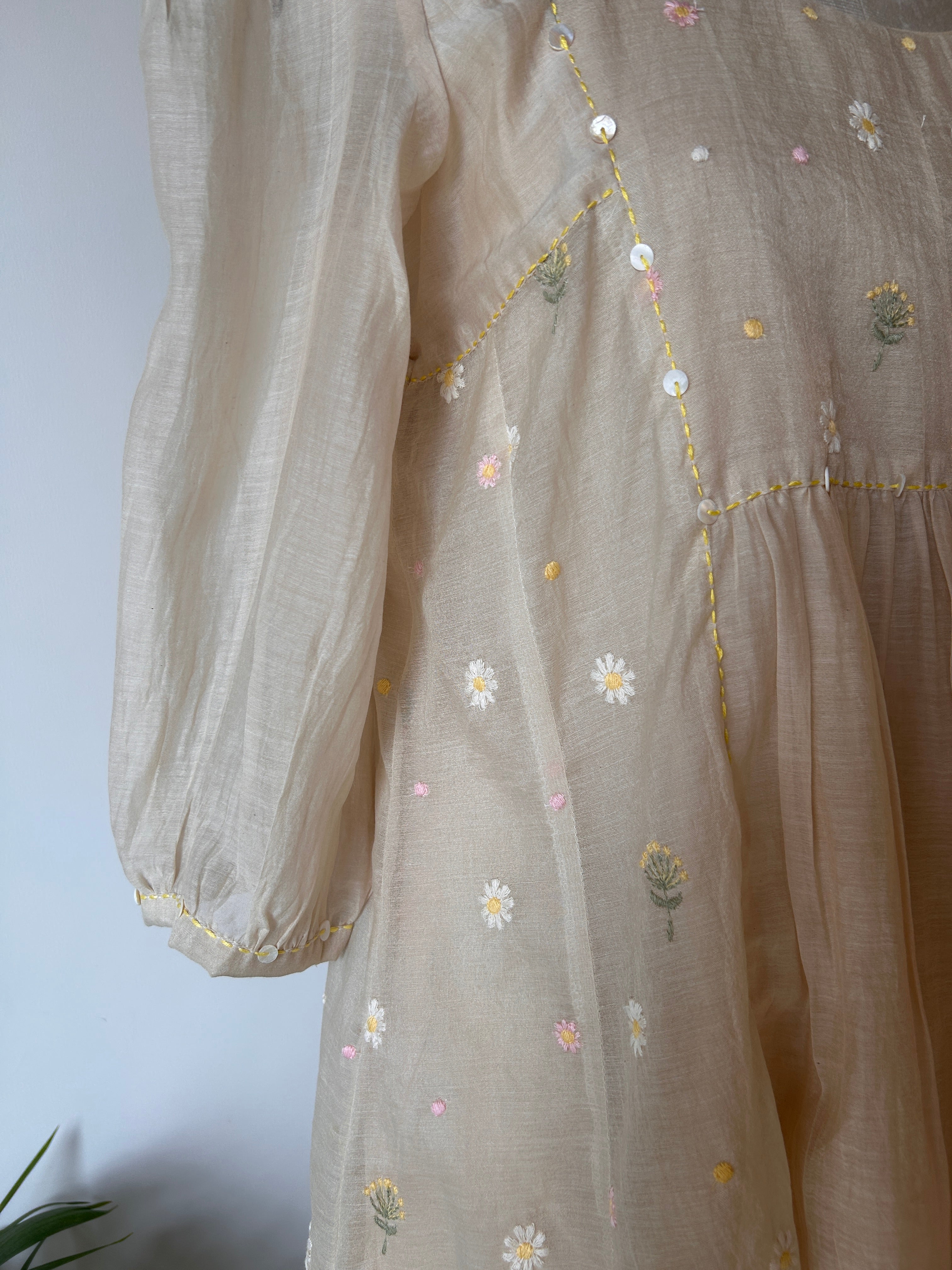 Beige Floral Dress