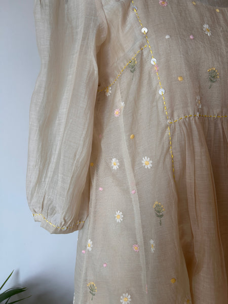 Beige Floral Dress