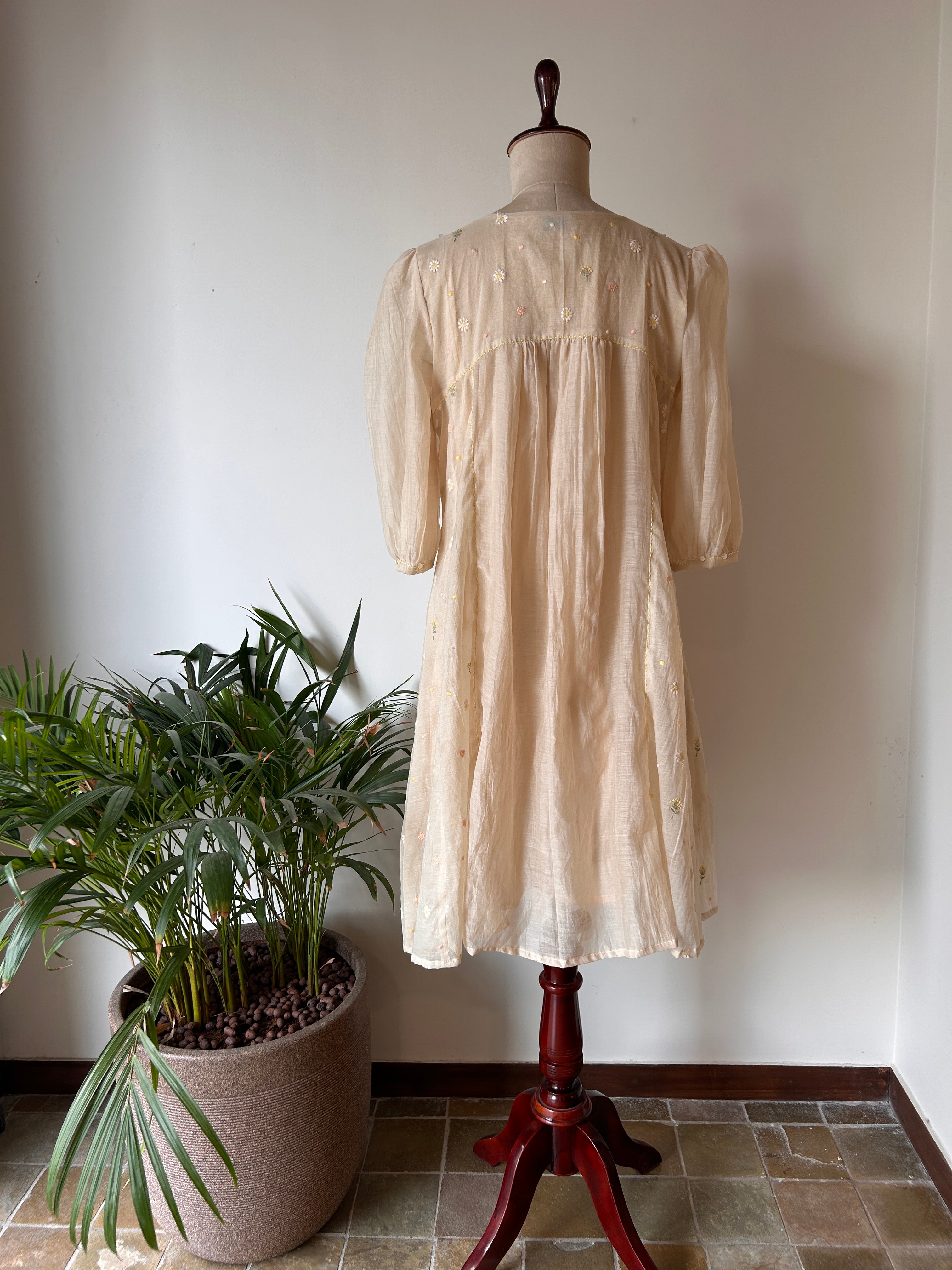 Beige Floral Dress