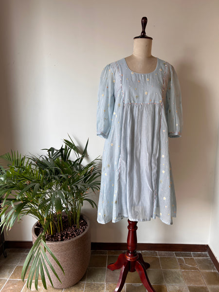 Ice Blue Floral Dress