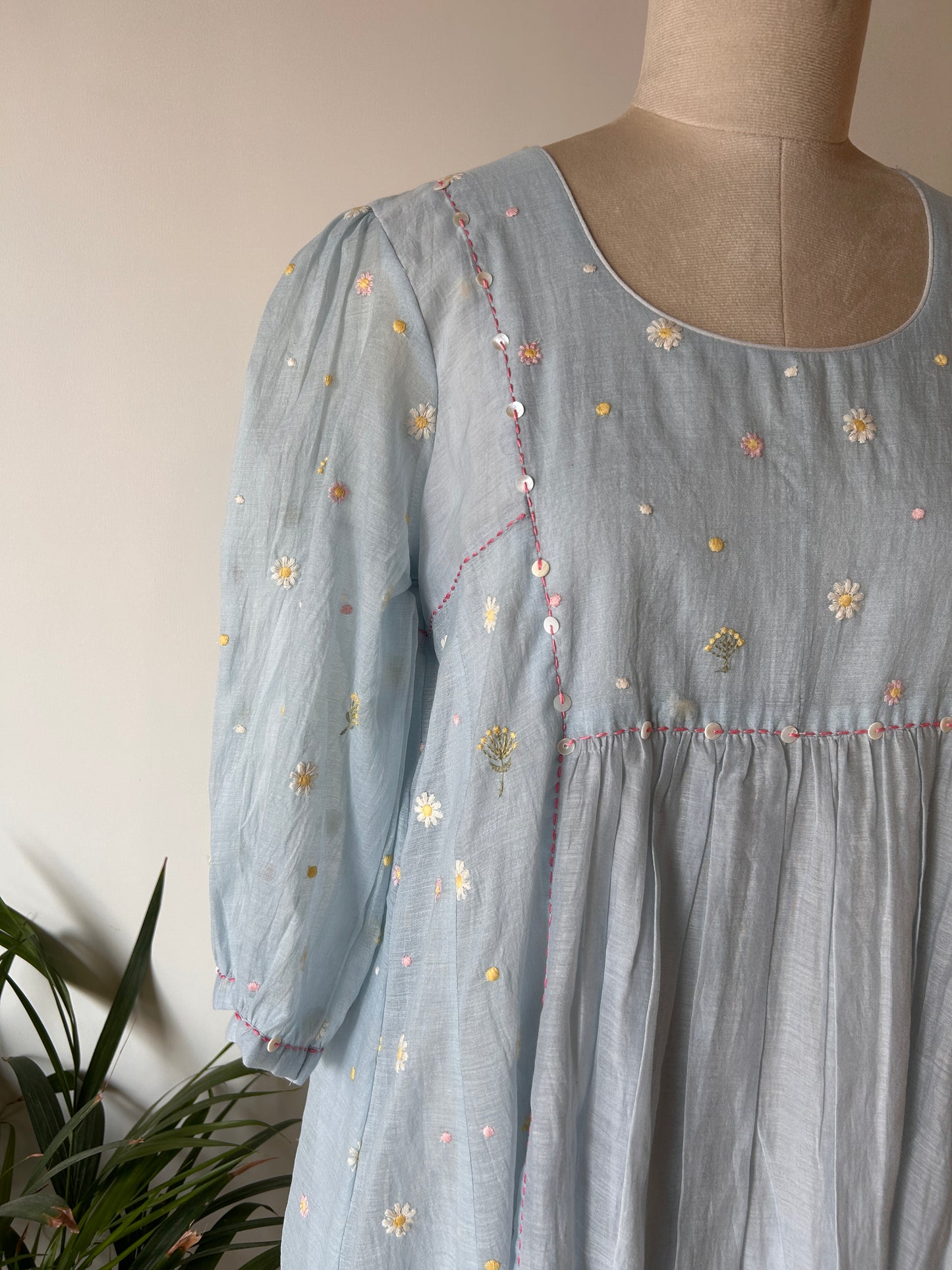 Ice Blue Floral Dress