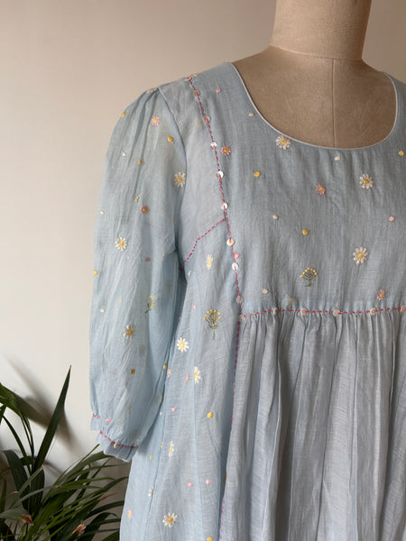 Ice Blue Floral Dress